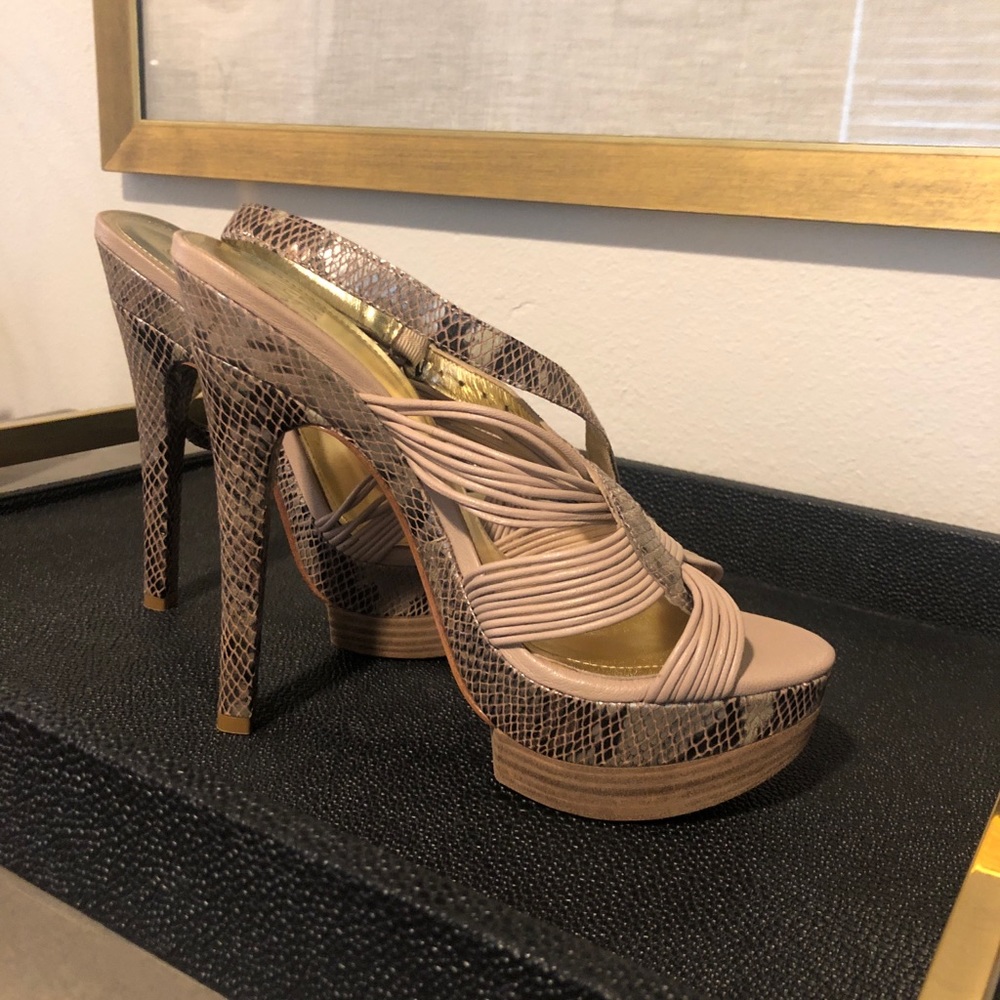 New Python leather and nude leather Joan & David.